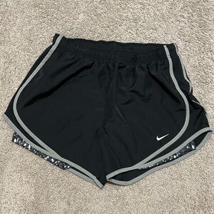 Nike Women's Dri-Fit Black and Gray Athletic Shorts